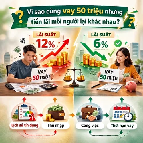 Vì sao cùng vay 50 triệu nhưng tiền lãi mỗi người lại khác nhau?