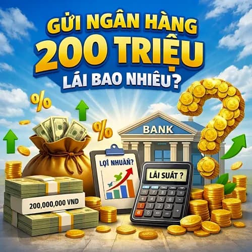 Gửi ngân hàng 200 triệu lãi bao nhiêu? Cách tính lãi như thế nào?